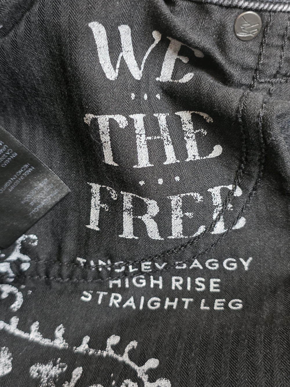 We The Free Tinsley Baggy Wide Leg Celestia Black Denim Size 24 - Picture 13 of 13